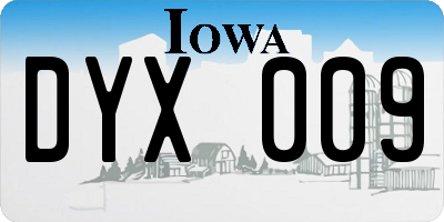 IA license plate DYX009