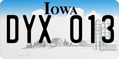 IA license plate DYX013