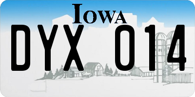 IA license plate DYX014