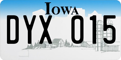 IA license plate DYX015