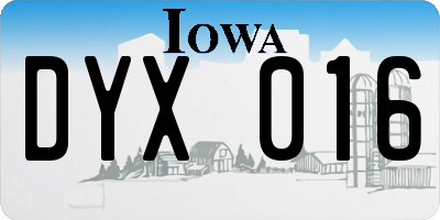 IA license plate DYX016