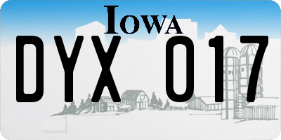 IA license plate DYX017