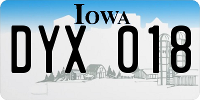 IA license plate DYX018