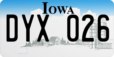 IA license plate DYX026