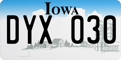 IA license plate DYX030