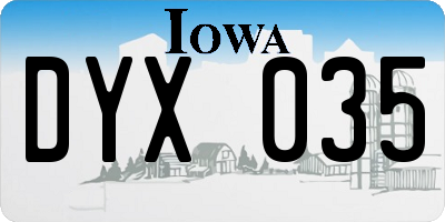 IA license plate DYX035