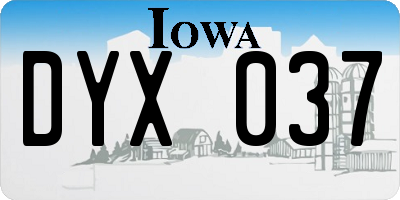 IA license plate DYX037