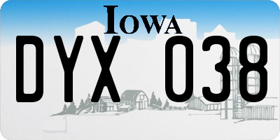 IA license plate DYX038