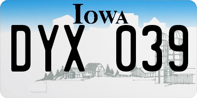 IA license plate DYX039