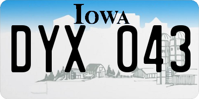 IA license plate DYX043