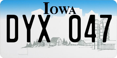 IA license plate DYX047