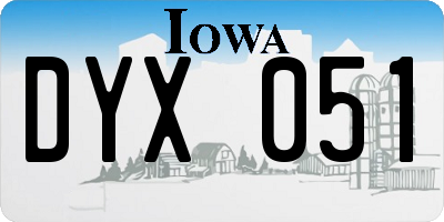 IA license plate DYX051