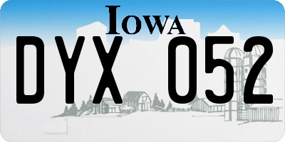 IA license plate DYX052