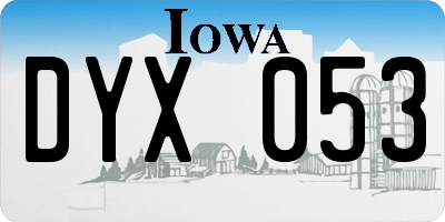 IA license plate DYX053