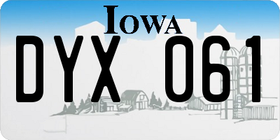 IA license plate DYX061