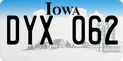 IA license plate DYX062