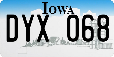 IA license plate DYX068