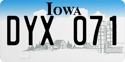 IA license plate DYX071