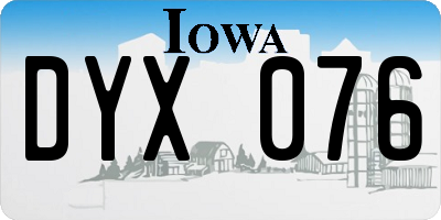 IA license plate DYX076