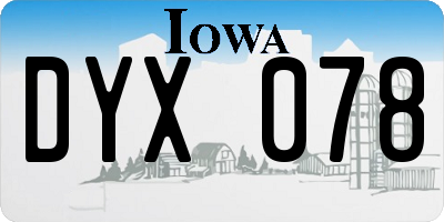 IA license plate DYX078