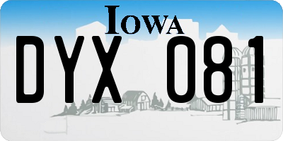 IA license plate DYX081