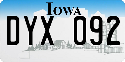 IA license plate DYX092