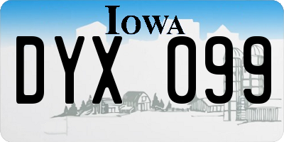 IA license plate DYX099