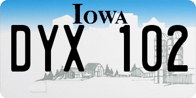 IA license plate DYX102