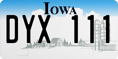IA license plate DYX111