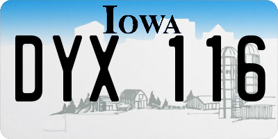 IA license plate DYX116
