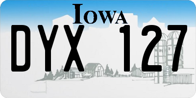 IA license plate DYX127