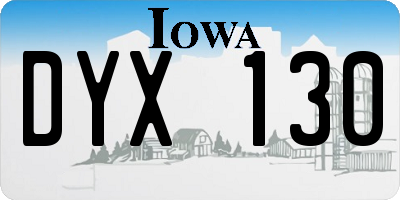 IA license plate DYX130