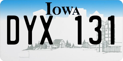 IA license plate DYX131
