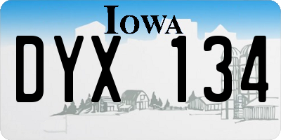 IA license plate DYX134