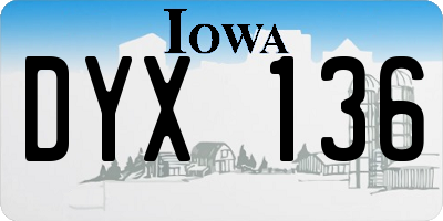IA license plate DYX136