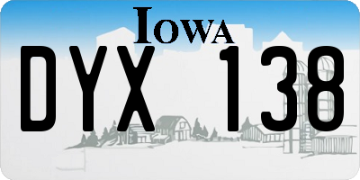 IA license plate DYX138