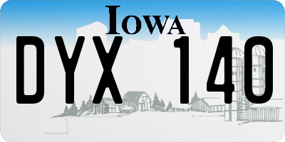 IA license plate DYX140