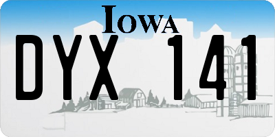 IA license plate DYX141