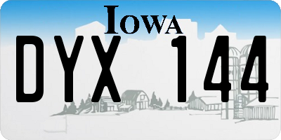 IA license plate DYX144