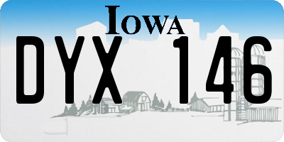 IA license plate DYX146