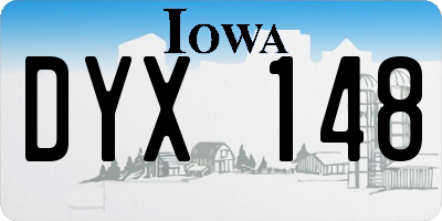 IA license plate DYX148