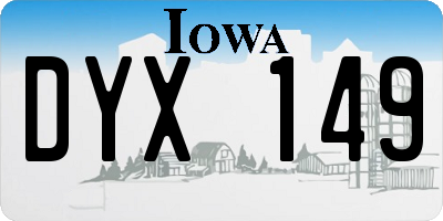 IA license plate DYX149