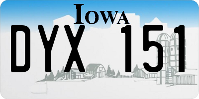 IA license plate DYX151
