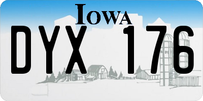 IA license plate DYX176