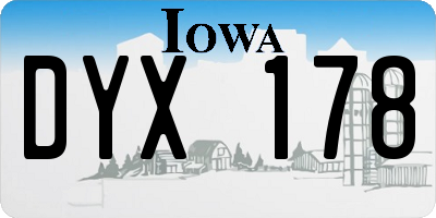 IA license plate DYX178