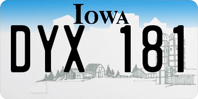 IA license plate DYX181