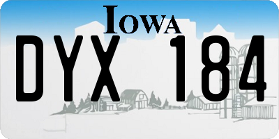 IA license plate DYX184