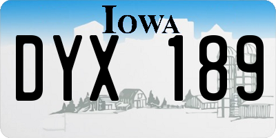 IA license plate DYX189