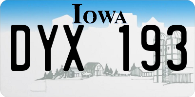 IA license plate DYX193