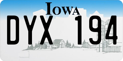 IA license plate DYX194